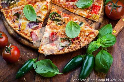 Image of Hot chili pizza with jalapenos