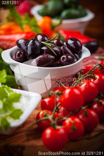 Image of Raw snack with antipasti