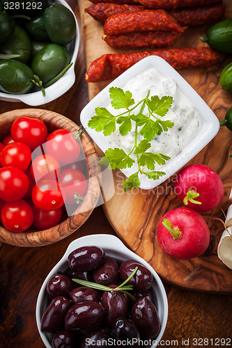 Image of Raw snack with antipasti