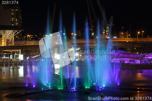 Image of Light and water fountains show at Darling Harbour