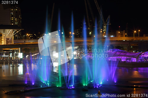 Image of Light and water fountains show at Darling Harbour