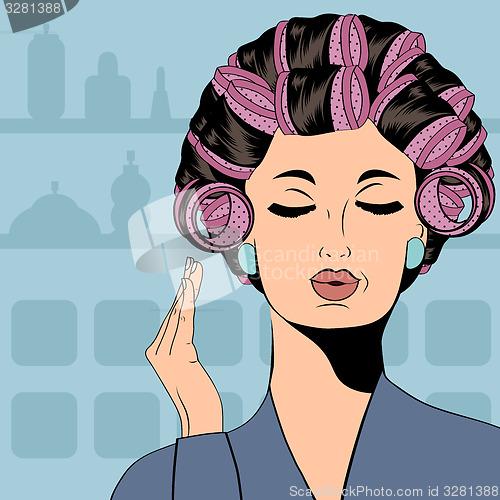 Image of Woman with curlers in their hair