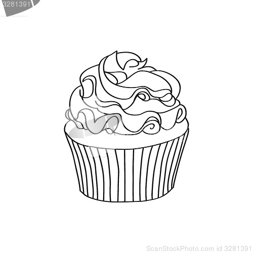 Image of doodle cupcake