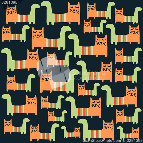 Image of seamless pattern with cats