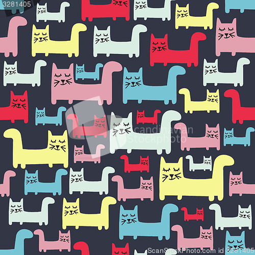 Image of seamless pattern with cats