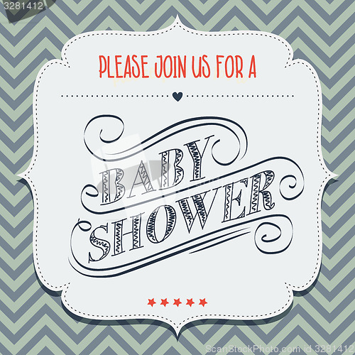 Image of baby shower invitation in retro style