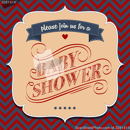 Image of baby shower invitation in retro style