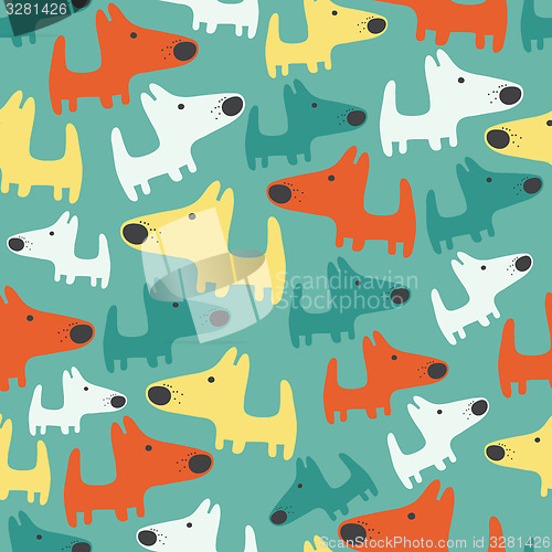 Image of seamless pattern with dogs