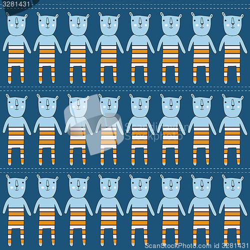 Image of seamless pattern with bears