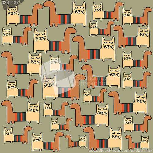 Image of seamless pattern with cats