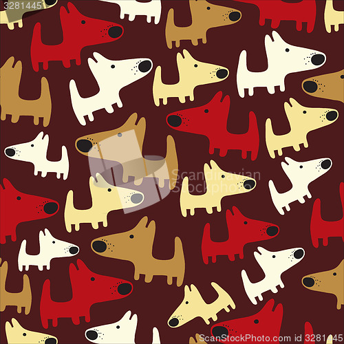 Image of seamless pattern with dogs