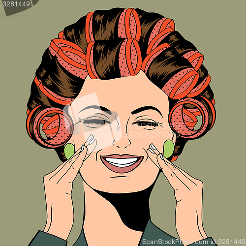 Image of Woman with curlers in their hair