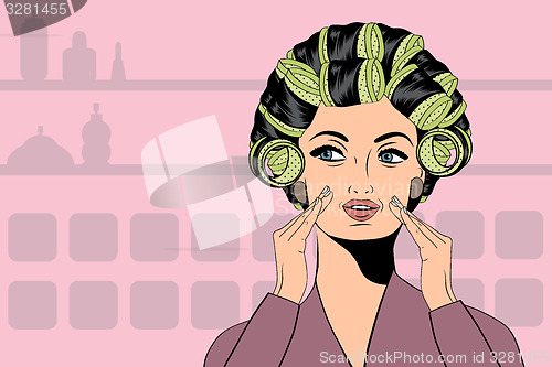 Image of Woman with curlers in their hair