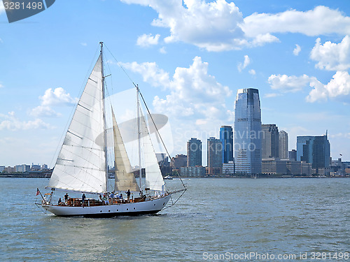 Image of City and a Sail Boat