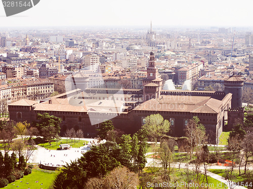Image of Retro look Milan aerial view
