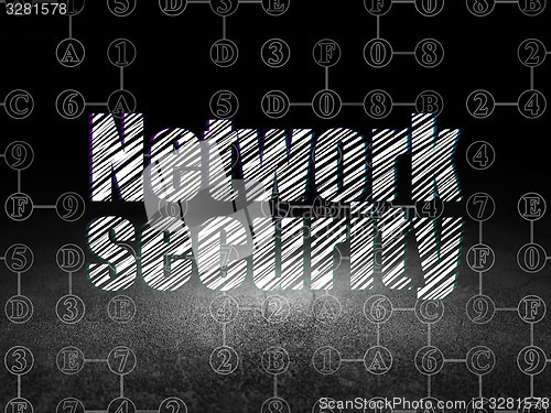 Image of Security concept: Network Security in grunge dark room