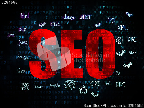 Image of Web development concept: SEO on Digital background