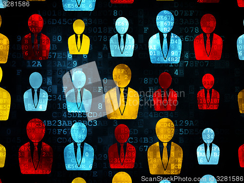 Image of Advertising concept: Business Man icons on Digital background