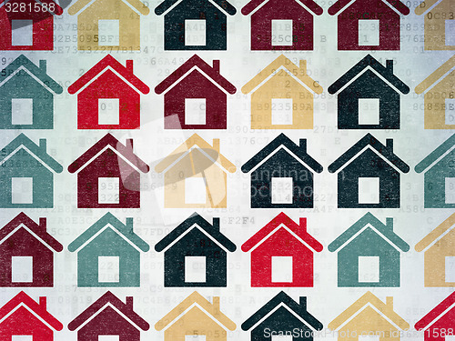 Image of Business concept: Home icons on Digital Paper background