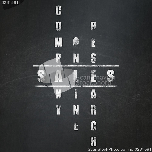 Image of Advertising concept: word Sales in solving Crossword Puzzle