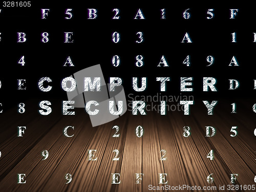 Image of Safety concept: Computer Security in grunge dark room