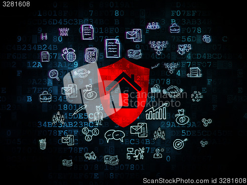 Image of Finance concept: Shield on Digital background