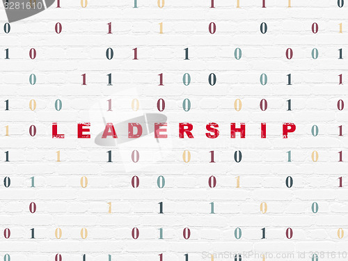 Image of Business concept: Leadership on wall background