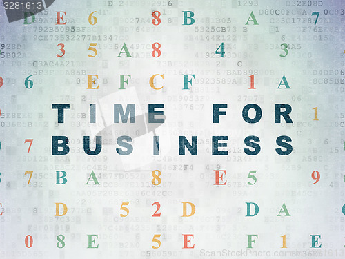 Image of Timeline concept: Time for Business on Digital Paper background