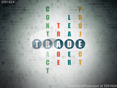 Image of Business concept: word Trade in solving Crossword Puzzle