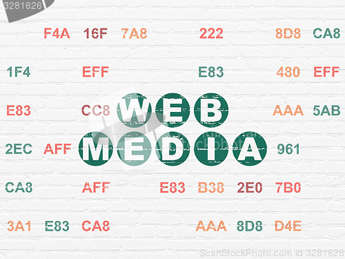 Image of Web development concept: Web Media on wall background