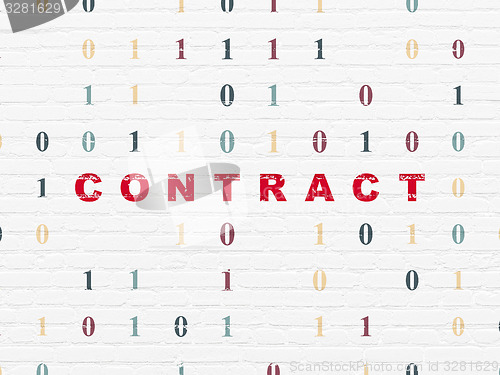 Image of Finance concept: Contract on wall background