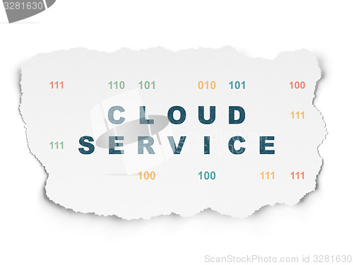 Image of Cloud networking concept: Cloud Service on Torn Paper background