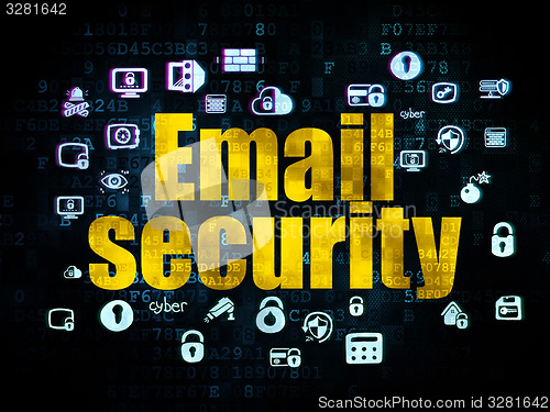 Image of Privacy concept: Email Security on Digital background