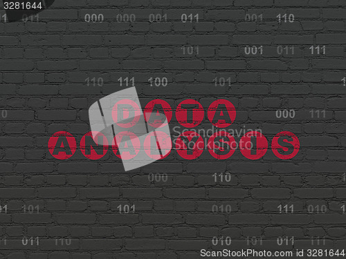Image of Data concept: Data Analysis on wall background