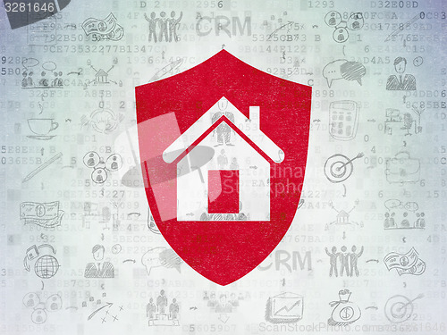 Image of Finance concept: Shield on Digital Paper background