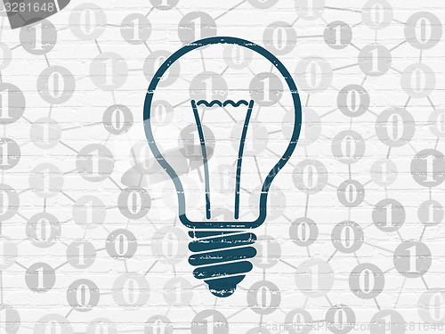 Image of Finance concept: Light Bulb on wall background