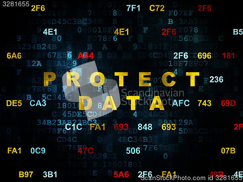 Image of Security concept: Protect Data on Digital background