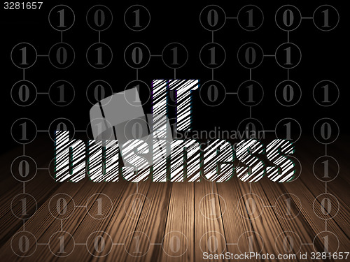 Image of Finance concept: IT Business in grunge dark room
