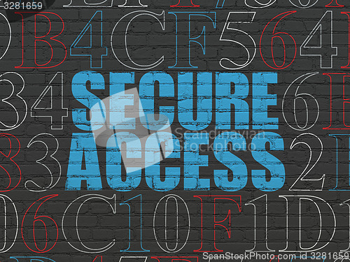 Image of Safety concept: Secure Access on wall background