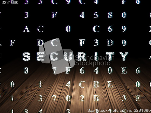 Image of Protection concept: Security in grunge dark room
