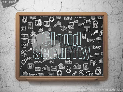 Image of Privacy concept: Cloud Security on School Board background