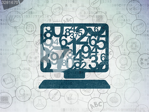 Image of Learning concept: Computer Pc on Digital Paper background