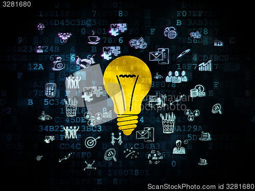 Image of Business concept: Light Bulb on Digital background