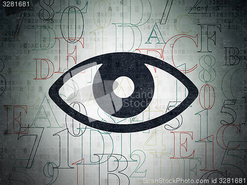 Image of Security concept: Eye on Digital Paper background