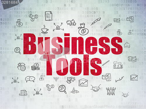 Image of Business concept: Business Tools on Digital Paper background