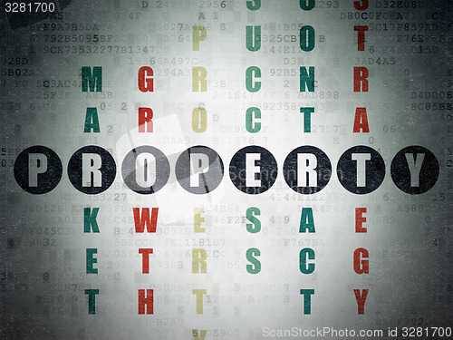 Image of Finance concept: word Property in solving Crossword Puzzle