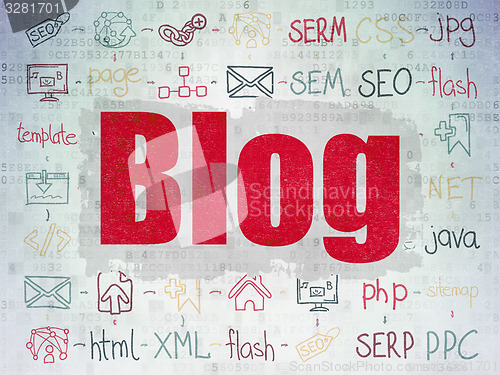 Image of Web development concept: Blog on Digital Paper background