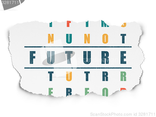 Image of Timeline concept: word Future in solving Crossword Puzzle