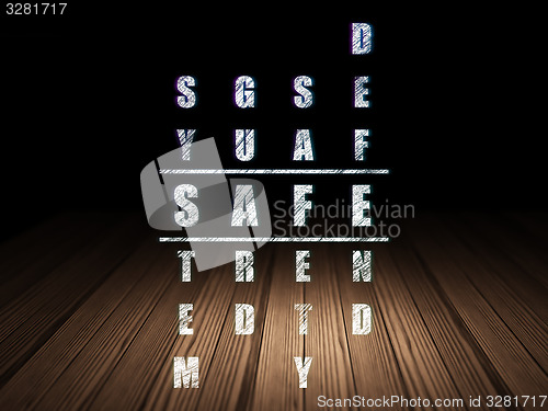 Image of Privacy concept: word Safe in solving Crossword Puzzle