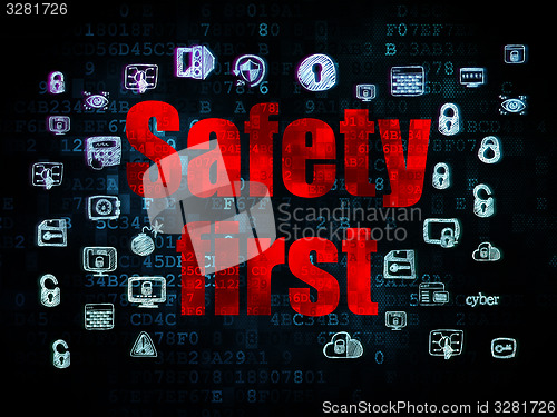 Image of Security concept: Safety First on Digital background